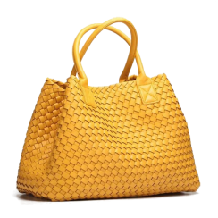4Pcs Womens Luxury Handmade Double Side Woven Tote Bag